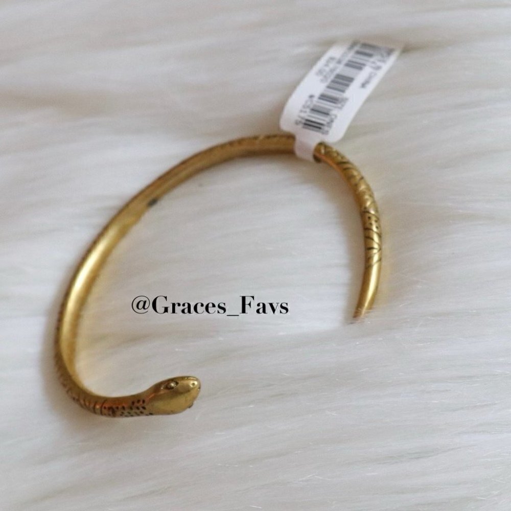🐮🐮 NWT Madewell Gold Snake Cuff Brass Open End Bracelet - Picture 4 of 8
